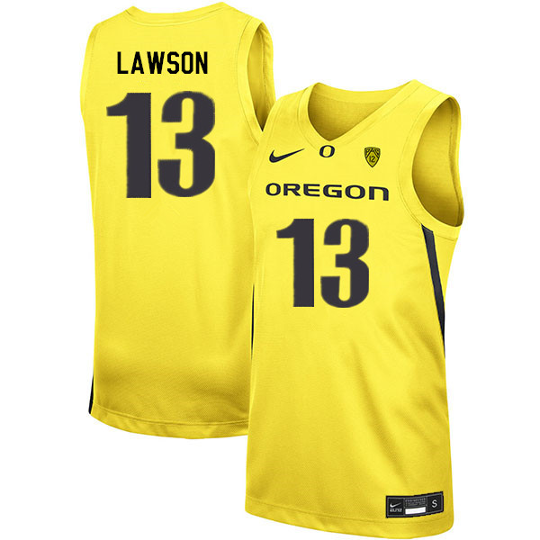 Men #13 Chandler Lawson Oregon Ducks College Basketball Jerseys Sale-Yellow